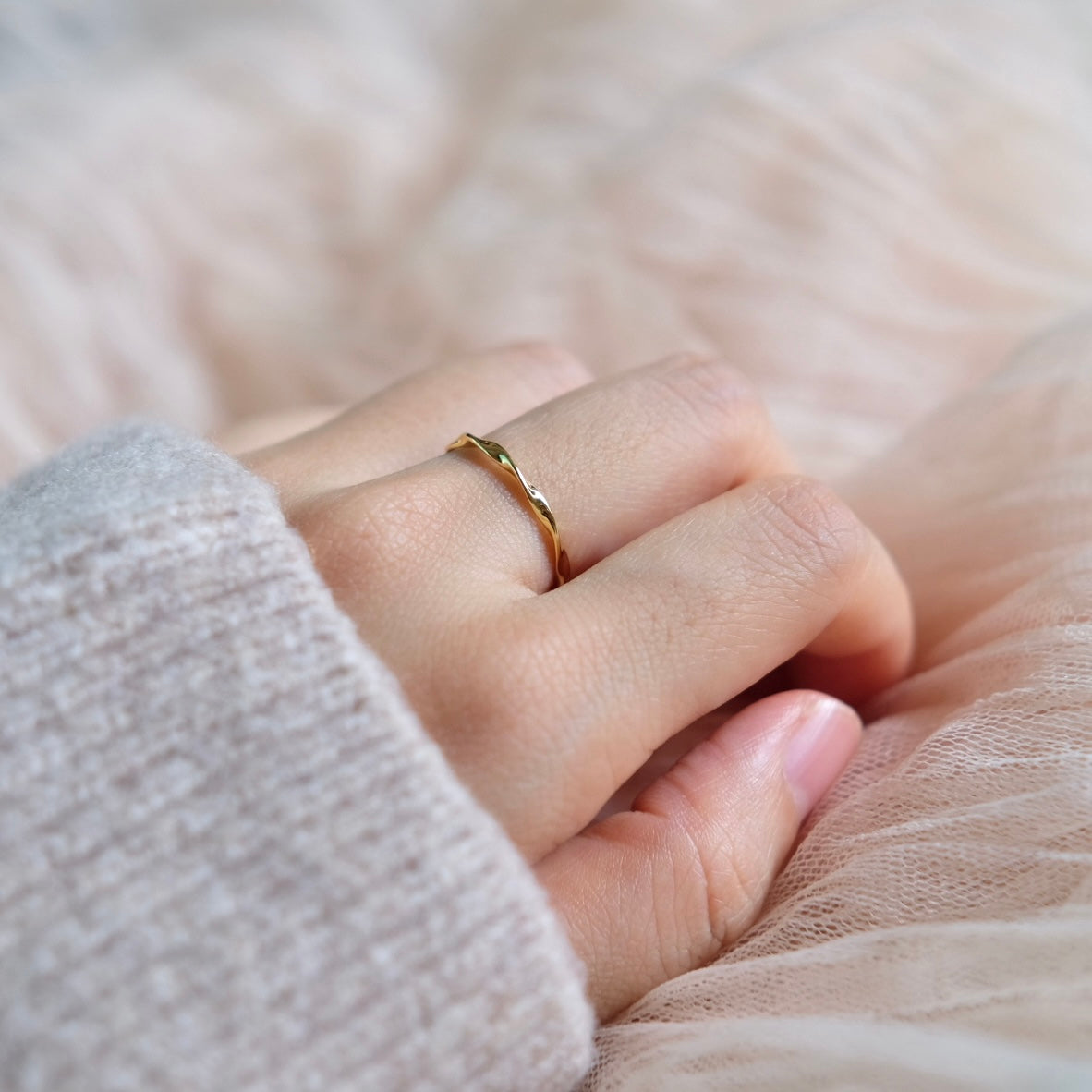 Melissa Twisted Rope Ring (Gold Plated 925 Sterling Silver)