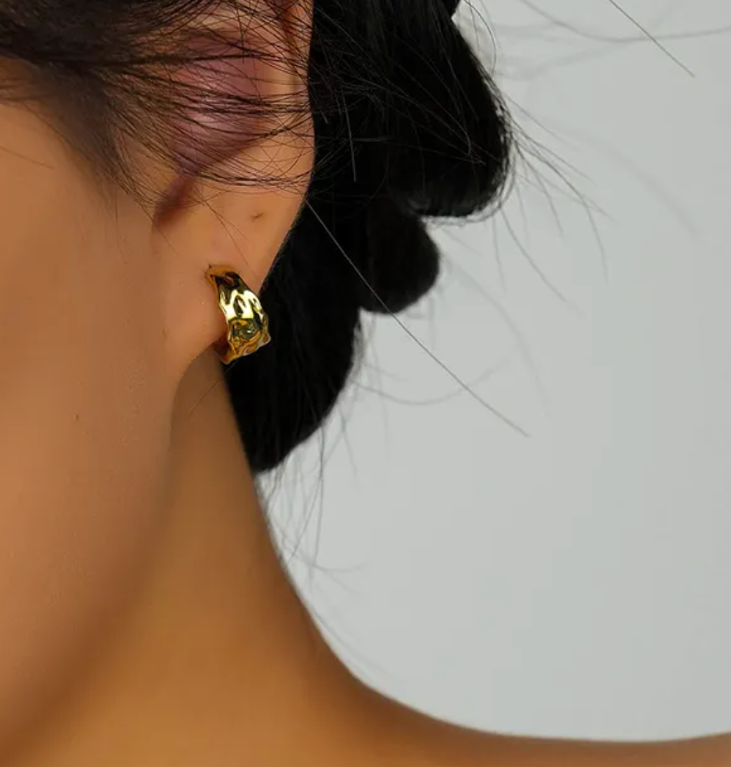 Cheri C Shaped Earrings (Gold Plated 925 Sterling Silver)