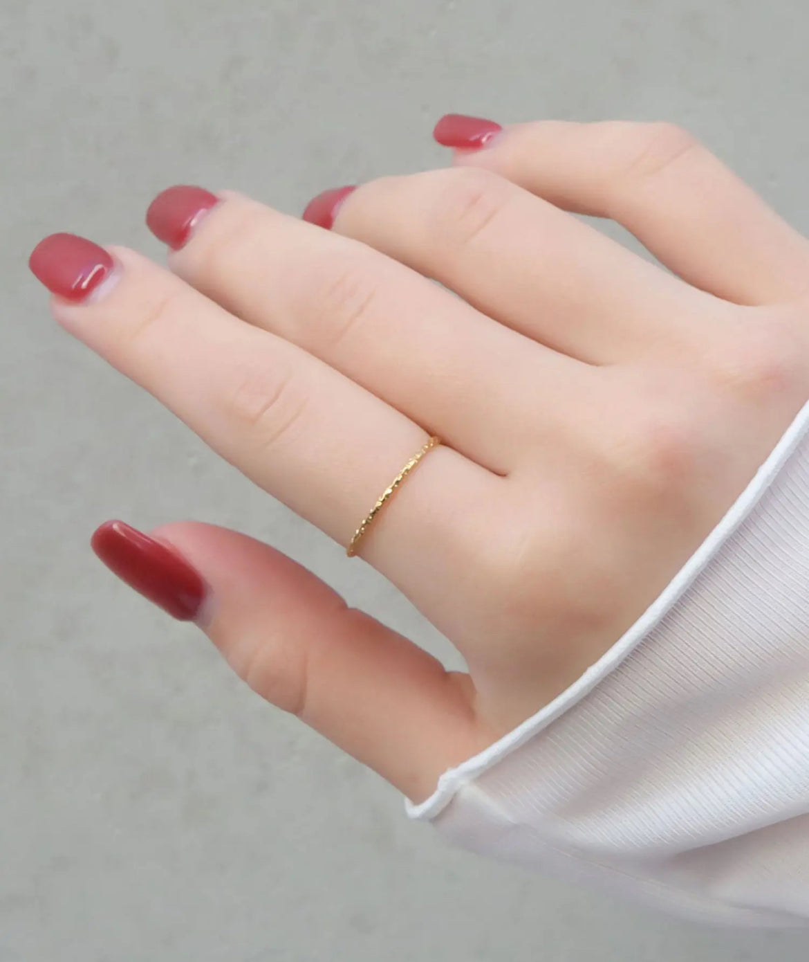 Ultrathin Hammered Ring (Sterling Silver, Gold plated)