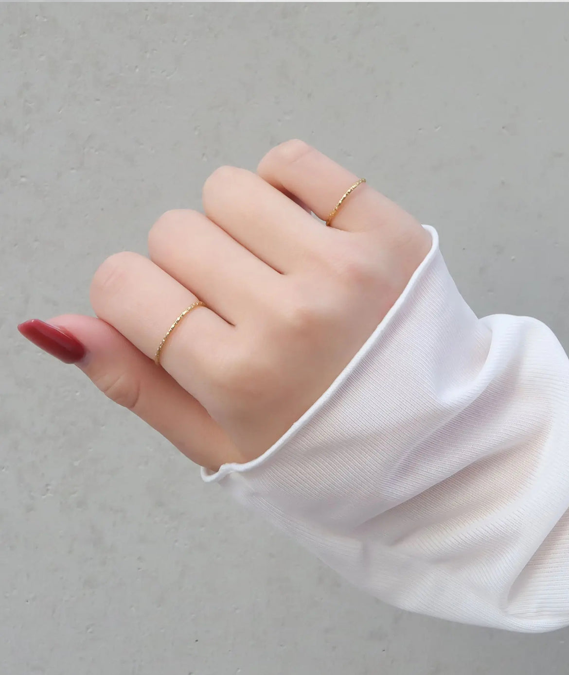 Ultrathin Hammered Ring (Sterling Silver, Gold plated)