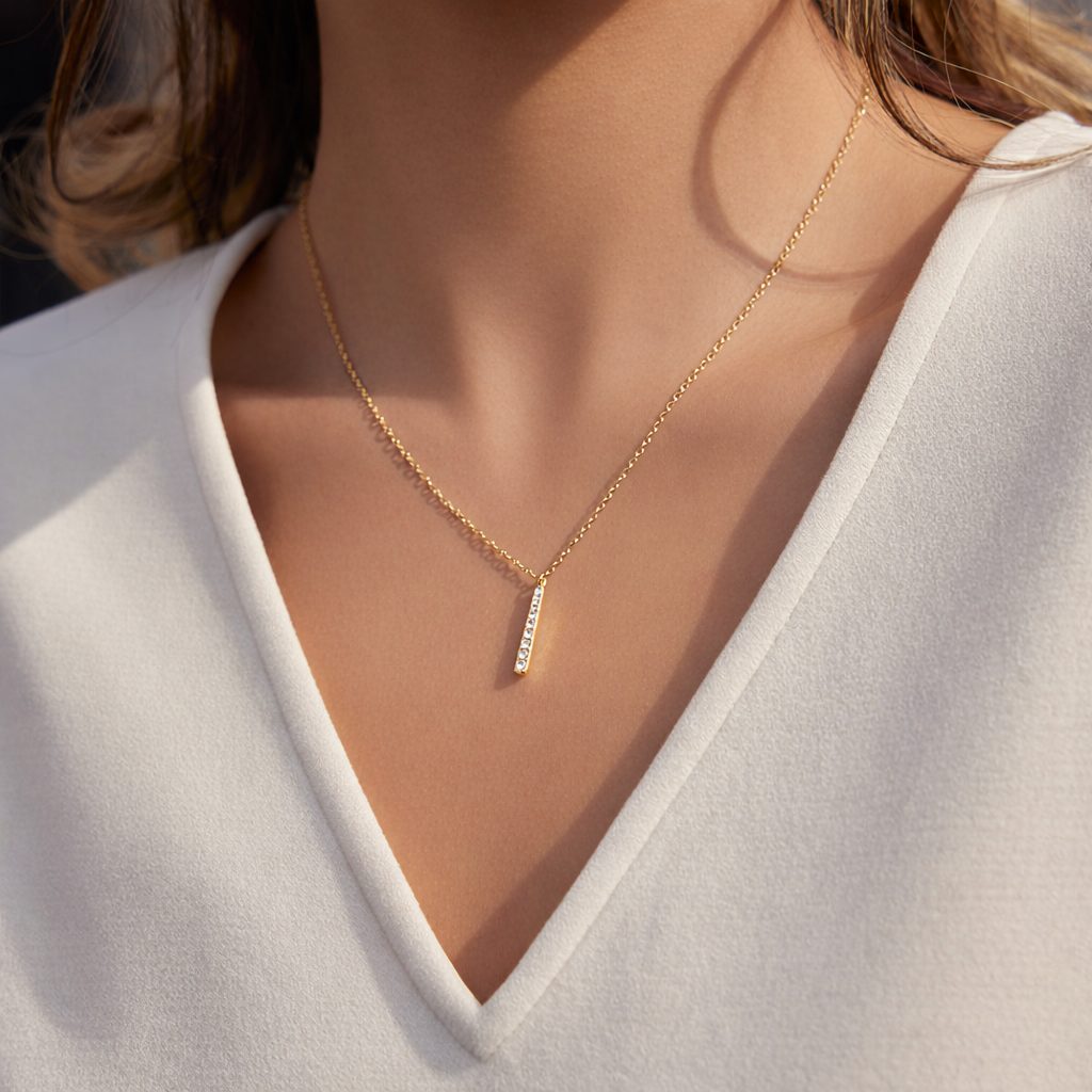 Maisie Rhinestone Drop Necklace