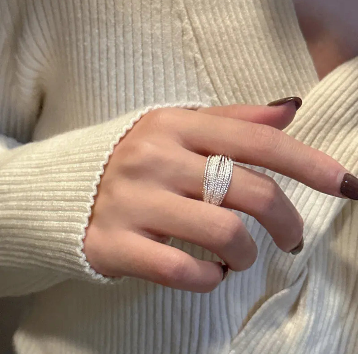 Sammy Multilayer Korean Ring (Sterling Silver)