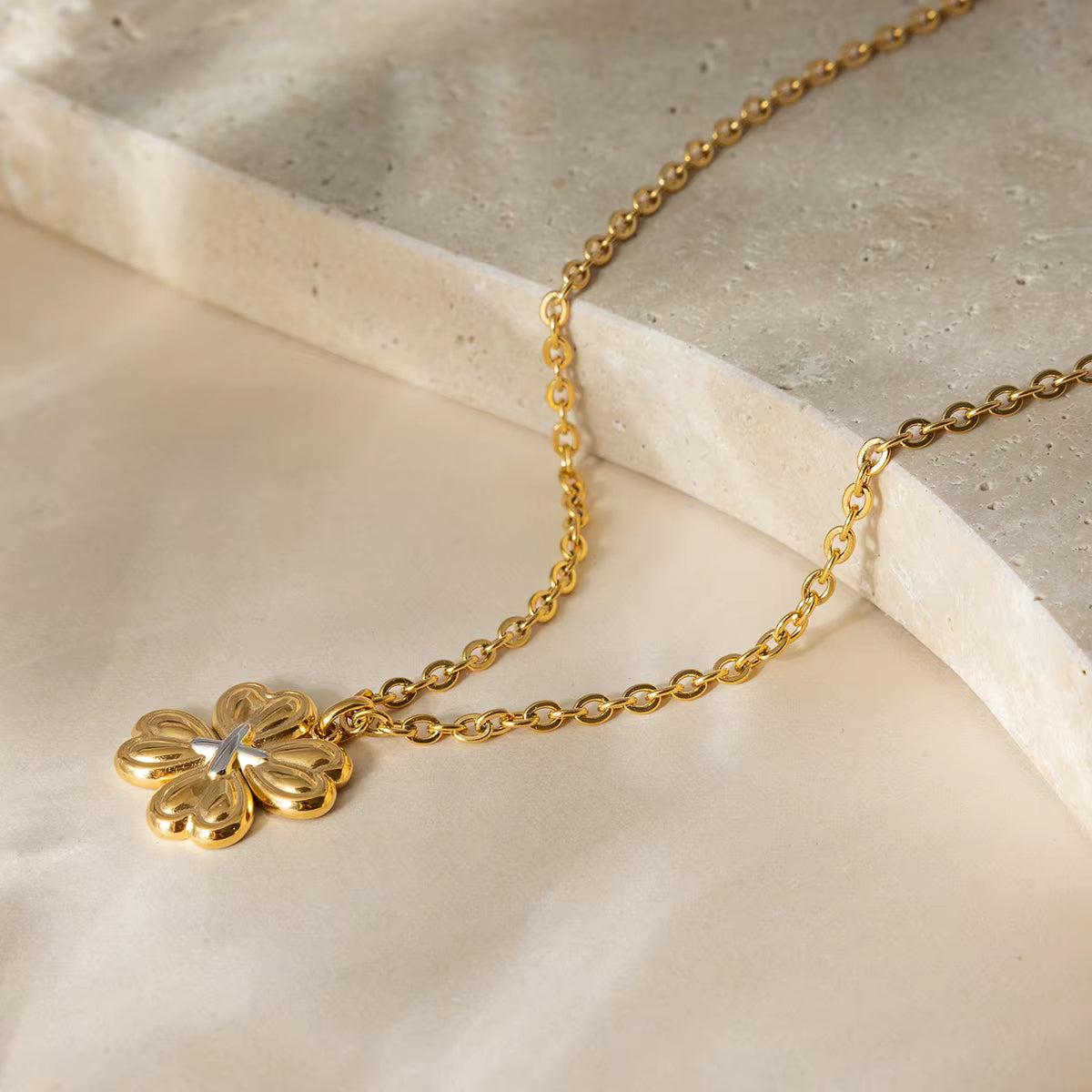 Holly Lucky Clover Pendant Necklace