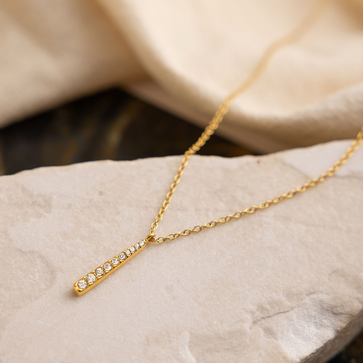 Maisie Rhinestone Drop Necklace