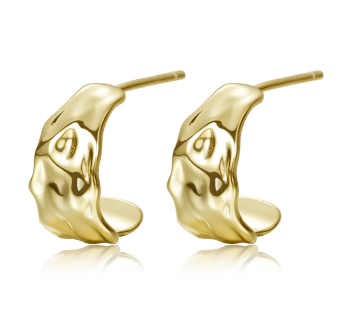 Cheri C Shaped Earrings (Gold Plated 925 Sterling Silver)