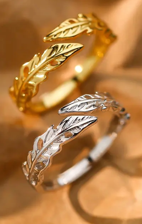 Oli Leaf Rings (925 Sterling Silver)