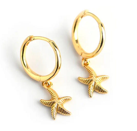 Esme Starfish Earrings (925 Sterling Silver, Gold plated)