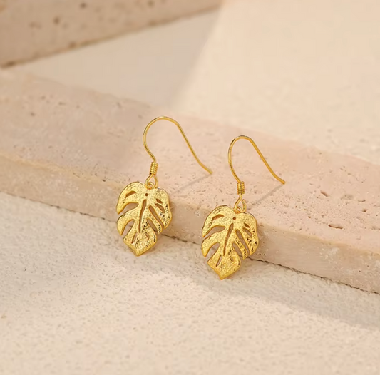 Sookie Monstera Earrings (Gold Plated 925 Sterling Silver)